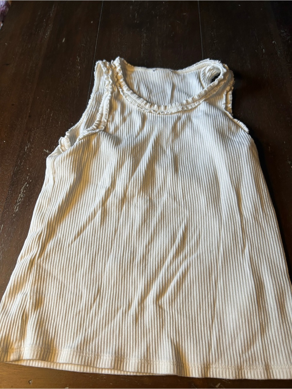 J. Crew Cream Ribbed Tank Top for Kids